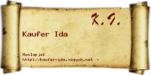 Kaufer Ida névjegykártya