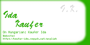 ida kaufer business card